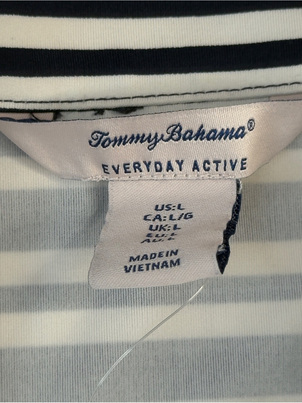 Tommy Bahama Everyday Active Jacket Womens Large Blue White Striped Zip Up NWOT - Picture 3 of 9